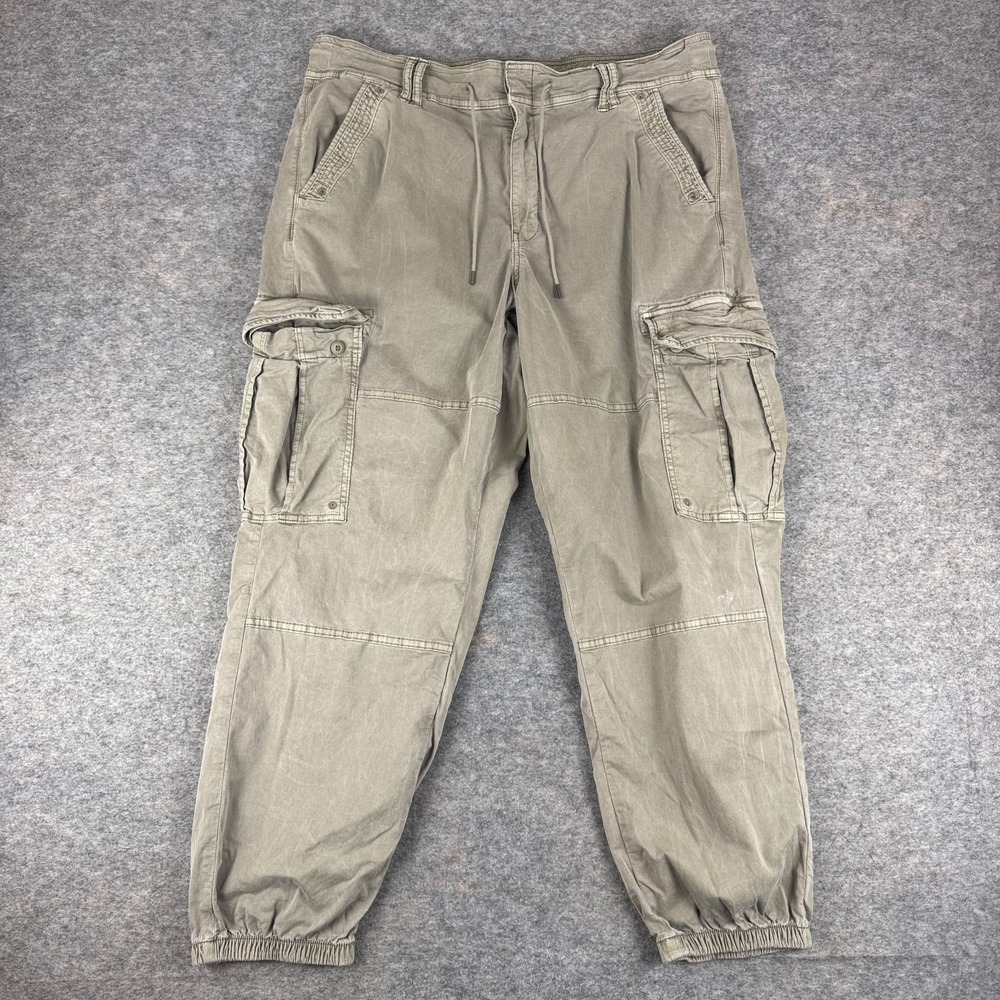 American Eagle Super High Rise Baggy Jogger Cargo Pants 29" Beige Womens 18